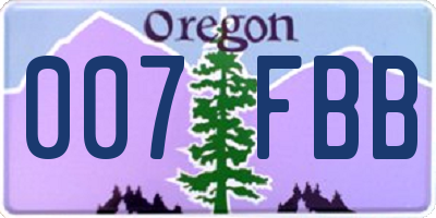 OR license plate 007FBB