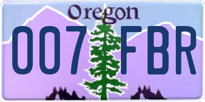 OR license plate 007FBR
