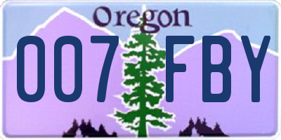 OR license plate 007FBY