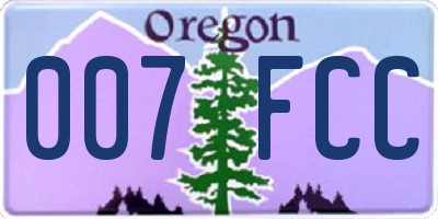 OR license plate 007FCC
