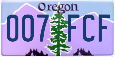 OR license plate 007FCF