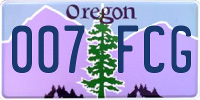 OR license plate 007FCG
