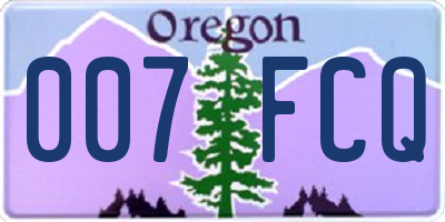 OR license plate 007FCQ