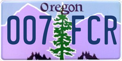 OR license plate 007FCR