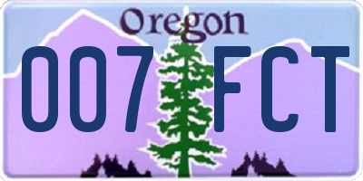 OR license plate 007FCT