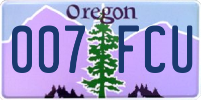 OR license plate 007FCU