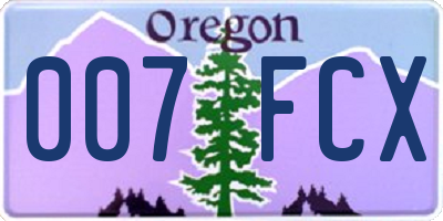 OR license plate 007FCX