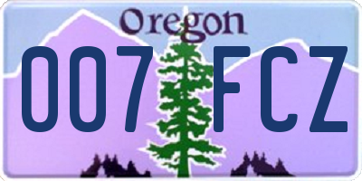 OR license plate 007FCZ