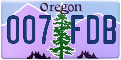OR license plate 007FDB