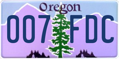 OR license plate 007FDC