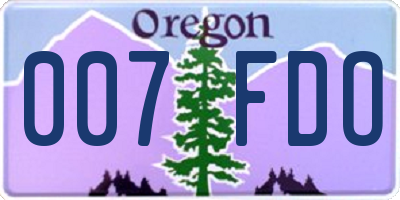 OR license plate 007FDO
