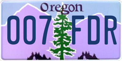 OR license plate 007FDR