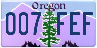 OR license plate 007FEF