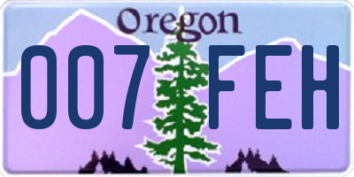 OR license plate 007FEH