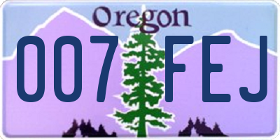 OR license plate 007FEJ