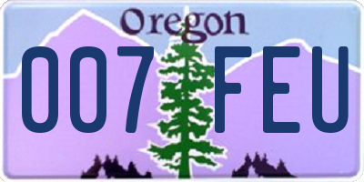 OR license plate 007FEU