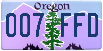OR license plate 007FFD