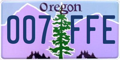 OR license plate 007FFE
