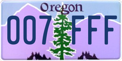 OR license plate 007FFF