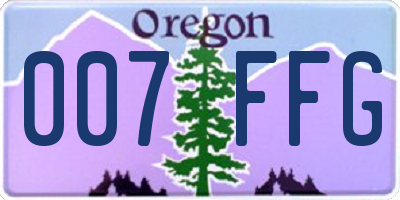 OR license plate 007FFG