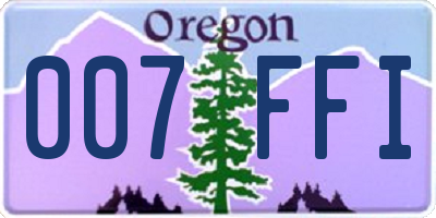 OR license plate 007FFI