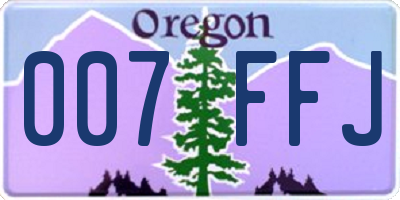OR license plate 007FFJ
