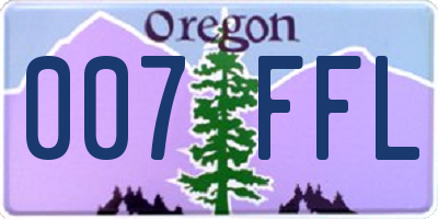 OR license plate 007FFL