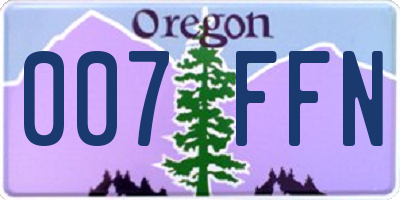 OR license plate 007FFN
