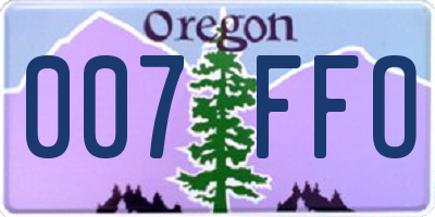 OR license plate 007FFO