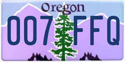 OR license plate 007FFQ