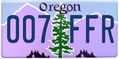OR license plate 007FFR