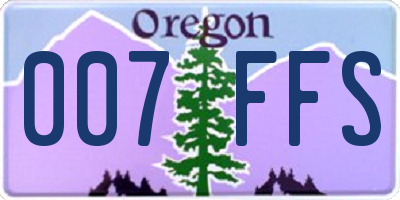 OR license plate 007FFS