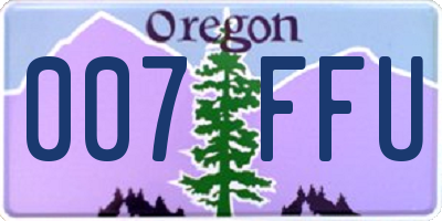 OR license plate 007FFU