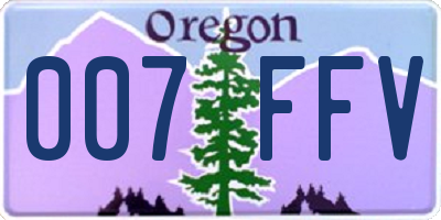 OR license plate 007FFV