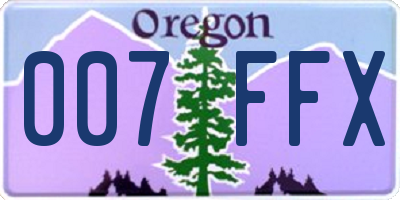OR license plate 007FFX