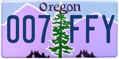 OR license plate 007FFY