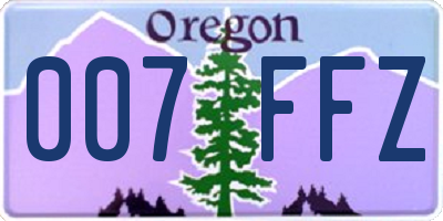 OR license plate 007FFZ
