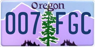 OR license plate 007FGC