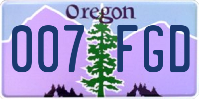OR license plate 007FGD