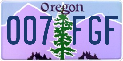 OR license plate 007FGF