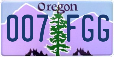 OR license plate 007FGG