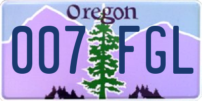 OR license plate 007FGL