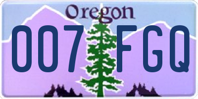 OR license plate 007FGQ