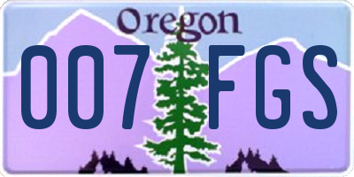 OR license plate 007FGS