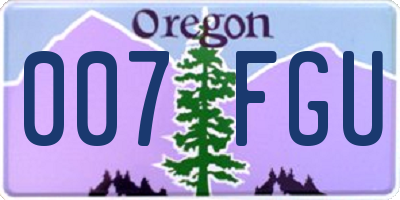 OR license plate 007FGU