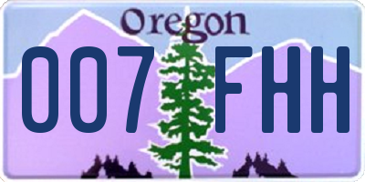 OR license plate 007FHH