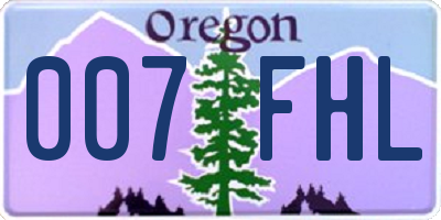 OR license plate 007FHL