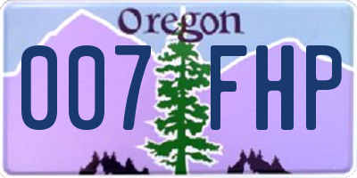 OR license plate 007FHP