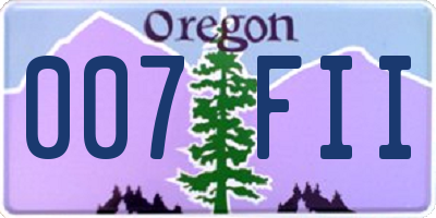 OR license plate 007FII