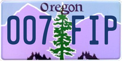 OR license plate 007FIP